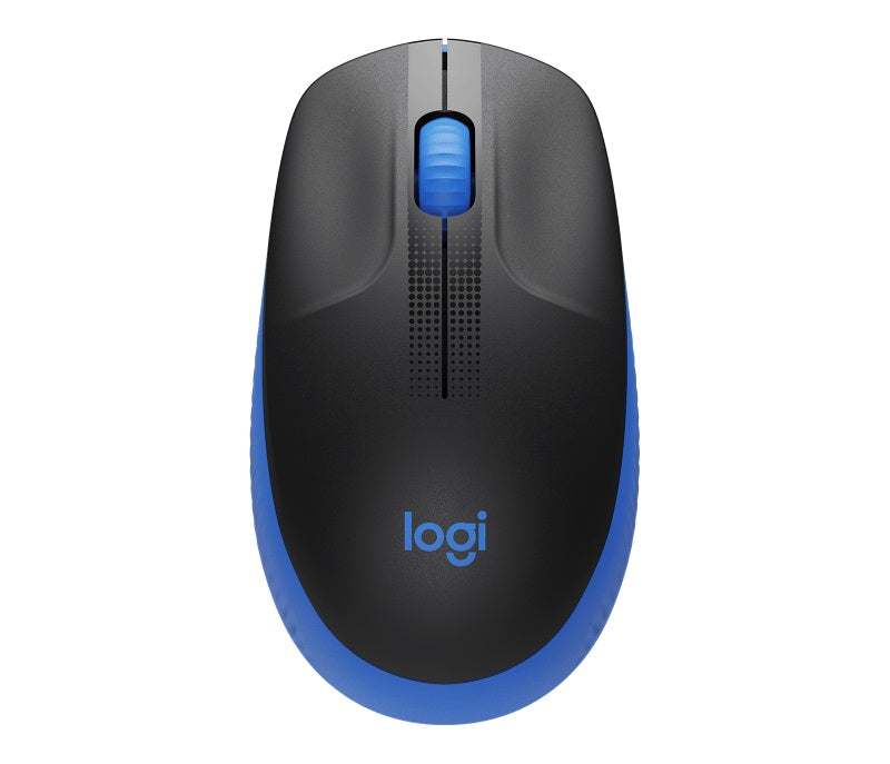 Logitech M190 Full-Size Wireless Mouse - BLUE from up to 10 meters away 1000 dpi, ONE AA- 18 months of worry-free usage 910-005914