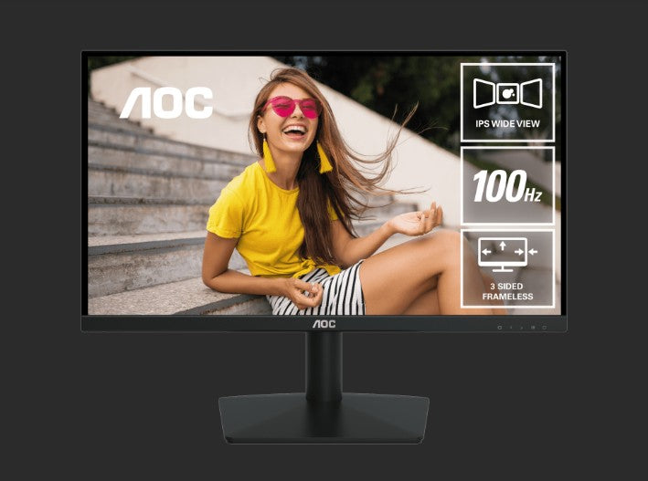 AOC 23.8' IPS. 1920 x 1080 FHD, 100Hz, 8ms GtG (bw), HDMI 1.4 x1, VGA x1, Adaptive Sync.IPS Monitor Replace 24B20JH2 24B15H2