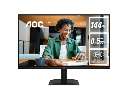 AOC 27E40L, 27' IPS, FHD 1920x1080@144Hz, 4ms/0.5ms, 300cd/m², 1500:1, HDMI+DP, 178, VESA100 27E40L