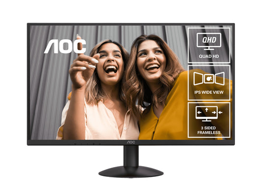 AOC 27' IPS Q27B30E: 2560x1440 @ 75Hz, 4ms GtG, 300 nits brightness, sRGB 118%, HDMI 1.4 & DP 1.4, tilt stand, 100mm VESA, 20W power use Q27B30E