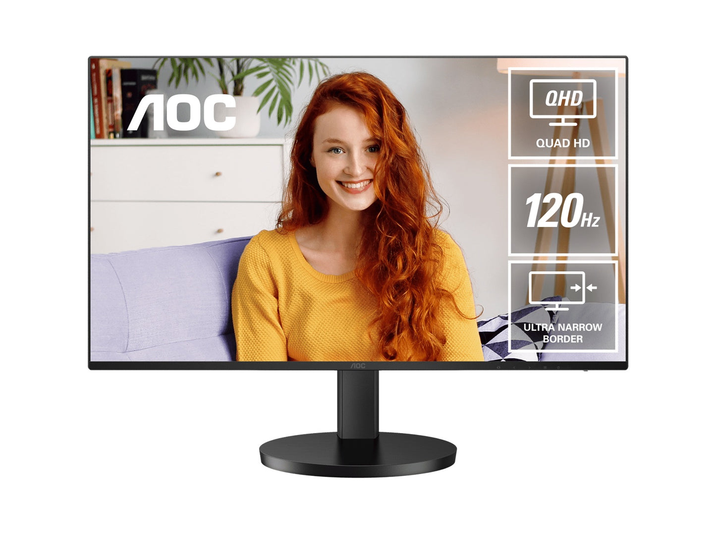 AOC 27' IPS Q27B3CF3: 2560x1440 @ 120Hz, 1ms MPRT, 350 nits, sRGB 116%, USB-C (65W), HDMI 2.0, USB hub, speakers, height-adjustable, VESA 100mm Q27B3CF3
