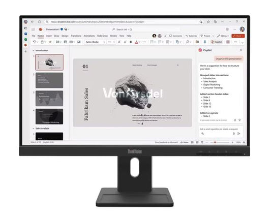 LENOVO ThinkVision E22-40 21.5-22' FHD IPS Monitor 1920x1080 100Hz 16:9 Anti-Glare Height Adjustable Tilt Swivel Pivot VGA DP HDMI VESA 3yr wty Black 64C9MAR6AU
