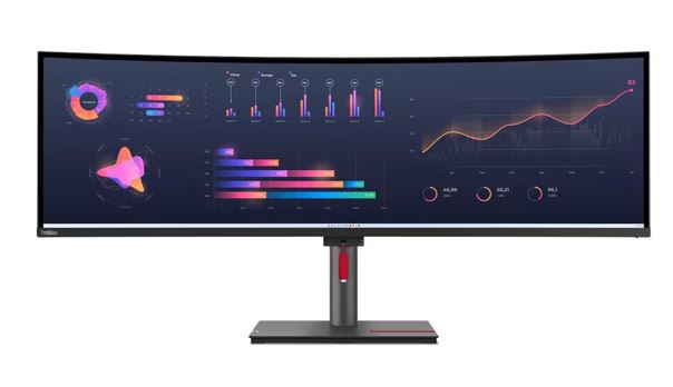 LENOVO ThinkVision P49W-30 49' Dual QHD Curve Monitor IPS 5K 5120x2160 21:9 Height Adjustable Tilt Swivel DP HDMI TBT4 USB-C Hub USB-B LAN Audio VESA 63DBRAR1AU
