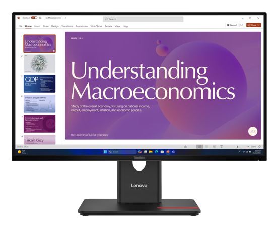 LENOVO ThinkVision T24D-40 23.8'/24' 120Hz FHD IPS Monitor USB-C Dock 100W DP Height Adjust Tilt Swivel Pivot HDMI DP LAN 4xUSB VESA ~62CDGAR6AU 64B9GAR1AU