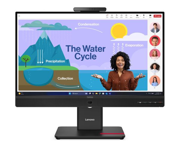 LENOVO ThinkVision T24D-4V 23.8'24' FHD IPS Monitor 1920x1080 16:9 Height Adjustable Tilt Swivel Pivot DP HDMI USB-C hub LAN Hub Webcam Speaker 64B7UAR1AU