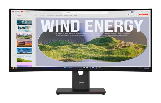 LENOVO ThinkVision T34WD-40 34' 120Hz WQHD Monitor 1500R Curve 4K 3440x1440 21:9 Height Adjustable Tilt Swivel USB-C Dock 100W PD DP HDMI LAN 4xUSB3.2 64AEGAR1AU