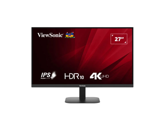 ViewSonic 27' 4K 3840 x 2160 SuperClear IPS, HDR10, 2x HDMI and DP x1, Eye Pro Tech.Seamless, VESA 75, Eco Mode, Joy Key rear, Office Monitor VA2708-4K-MHD