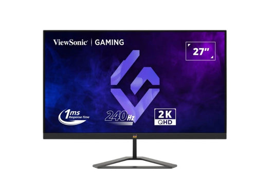 ViewSonic 27' 2K 240hz 1ms Lightning Fas, IPS, Dual Speakers, SuperClear IPS. 2x HDMI 2.0, 1x DP 1.4. VESA 100x 100t, Tilt Gaming Monitor VX2758A-2K-PRO-3