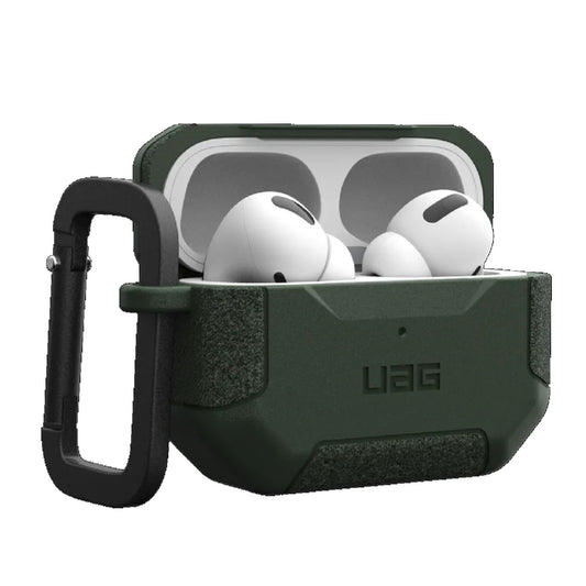 UAG Scout Apple Airpods Pro (2nd Gen) Case - Olive Drab (104123117272), DROP+ Military Standard, Detachable Carabiner, Tactical Grip, Featherlight 104123117272