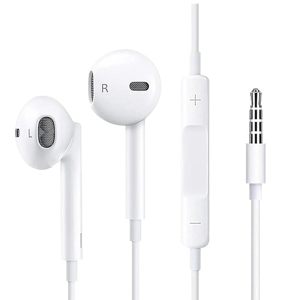 USP Pisen Half-in-Ear 3.5mm Earphones - White, Ergonomic Design, HD Call Microphone, 5 Years Warranty 6902957318839
