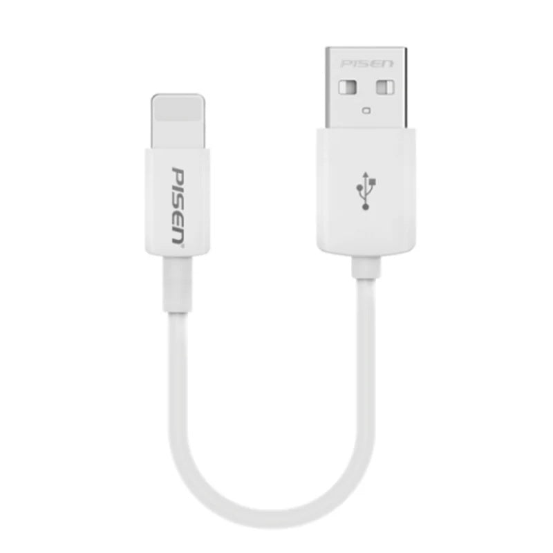 Pisen Lightning to USB-A Cable (20cm) White - Support Both Fast Charging and Data Cable, Stretch-Resistant, Lightweight, Apple iPhone/iPad/MacBook 6902957366588