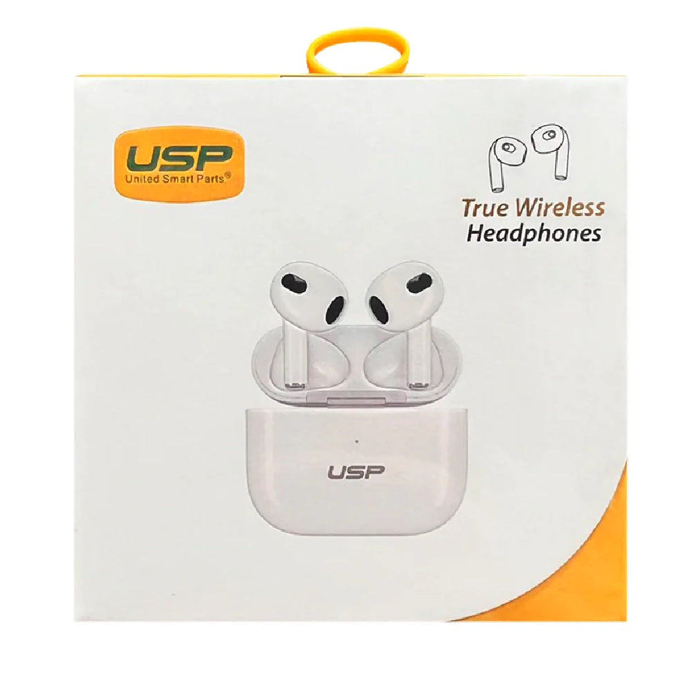 USP True Wireless Earphones/Headphones White BT231, Long Battery Life, Smart Touch, Coil Speaker, More Stable, Bluetooth 5.0 Technology 6972890208108