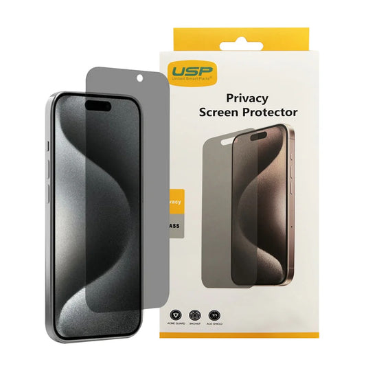 USP Apple iPhone 16 / iPhone 15 Pro / iPhone 15 (6.1') Privacy Screen Protector - Privacy Protection, Scratch Resistant, Bubble-free, 5 Years Warranty MPA-UAGPIP16