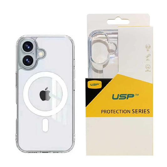 USP Apple iPhone 16 (6.1') Clear Rock Shockproof Case with MagSafe - Ultra-Thin, Lightweight, Non-Slip, Multi-Layer, Strong And Durable Materials 6976552042109