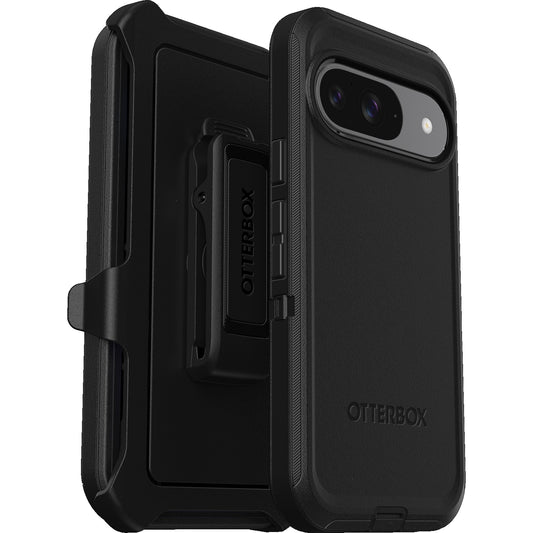 OtterBox Defender Google Pixel 9/Pixel 9 Pro (6.3') Case Black - (77-95590), DROP+ 5X Military Standard, Multi-Layer, Included Holster, Raised Edges 77-95590