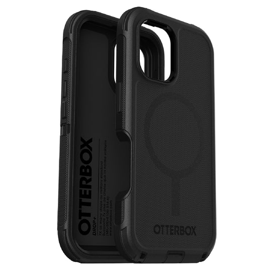 OtterBox Defender MagSafe Apple iPhone 16 Pro (6.3') Case Black - (77-95975), DROP+ 7X Military Standard, Tri-Layer, Port Covers, Silicone Outer Cover 77-95975