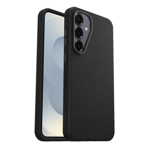 OtterBox Symmetry Cactus Leather Samsung Galaxy S25+ 5G (6.7') Case Noir Ash (Black) - (77-97446), DROP+ 3X Military Standard, 7 Years Warranty 77-97446