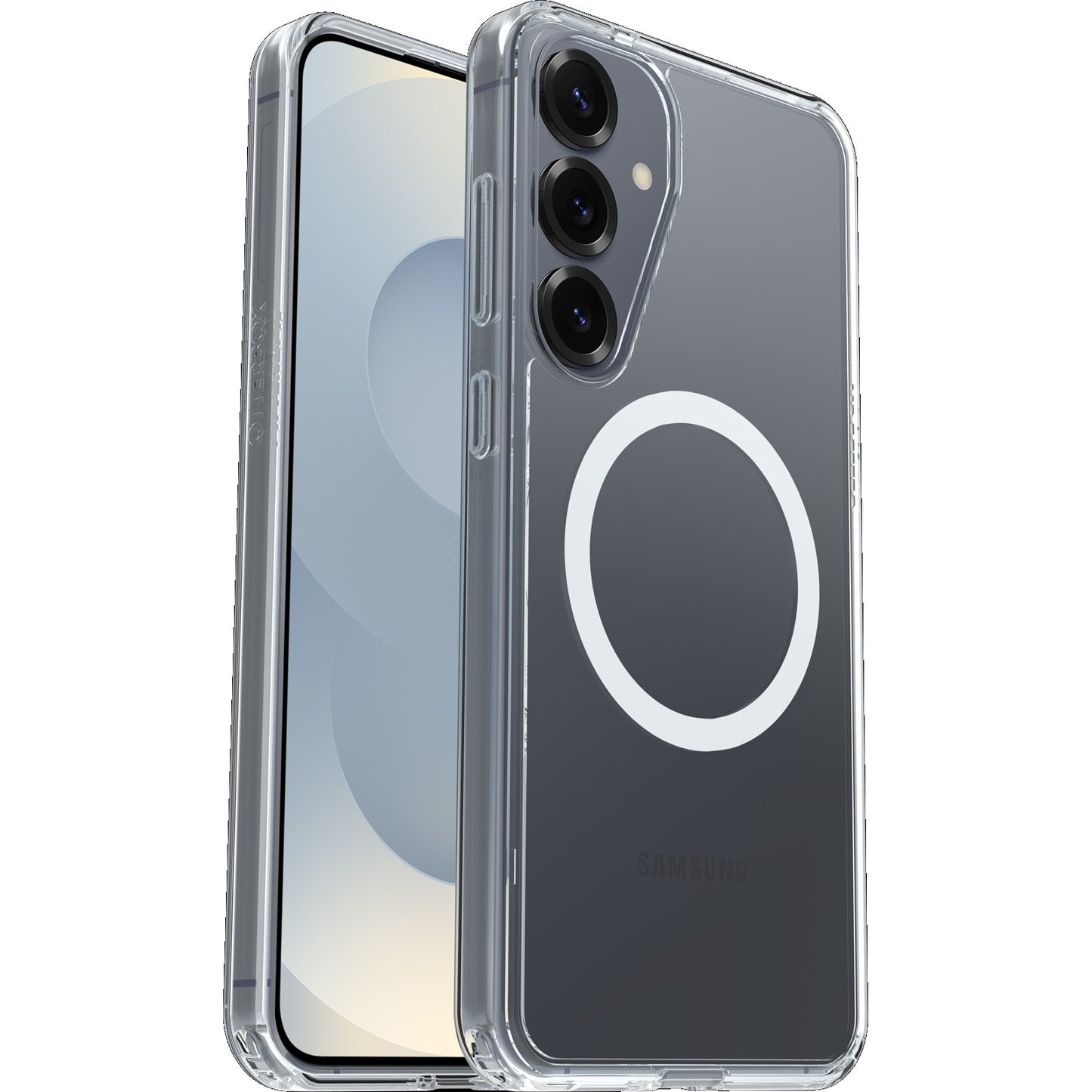 OtterBox Symmetry Clear Magnets Samsung Galaxy S25+ 5G (6.7') Case Clear - (77-97464), DROP+ 3X Military Standard, Raised Edges, 7 Years Warranty 77-97464