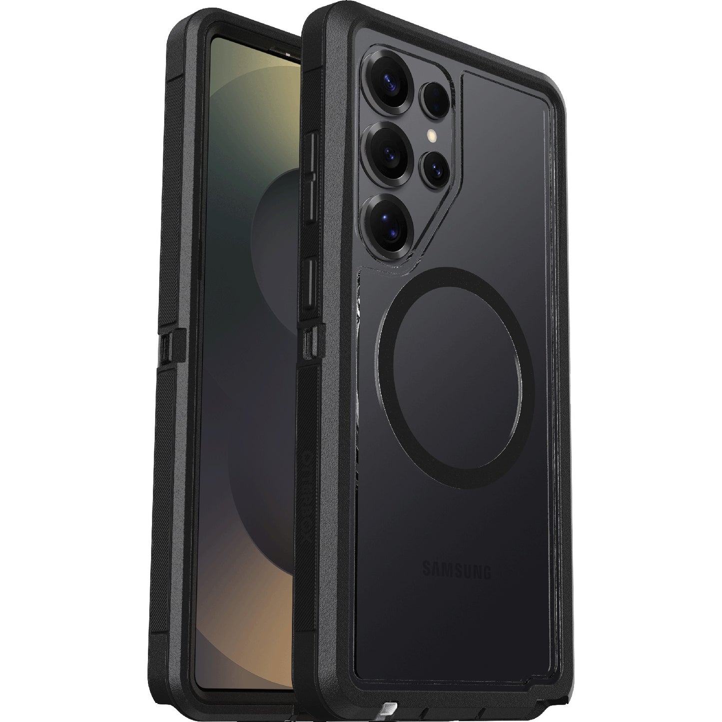 OtterBox Defender XT Clear Magnet Samsung Galaxy S25 Ultra 5G (6.9') Case Dark Side Clear/Black-(77-97584), DROP+ 7X Military Standard, 7 Years Warranty 77-97584