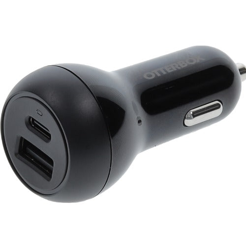 OtterBox 32W Dual Port (USB-C PD 20W + USB-A 12W) Standard Fast Car Charger - Black (77-98235), Fast-Charging for Samsung & iPhone, 2 Years Warranty 77-98235