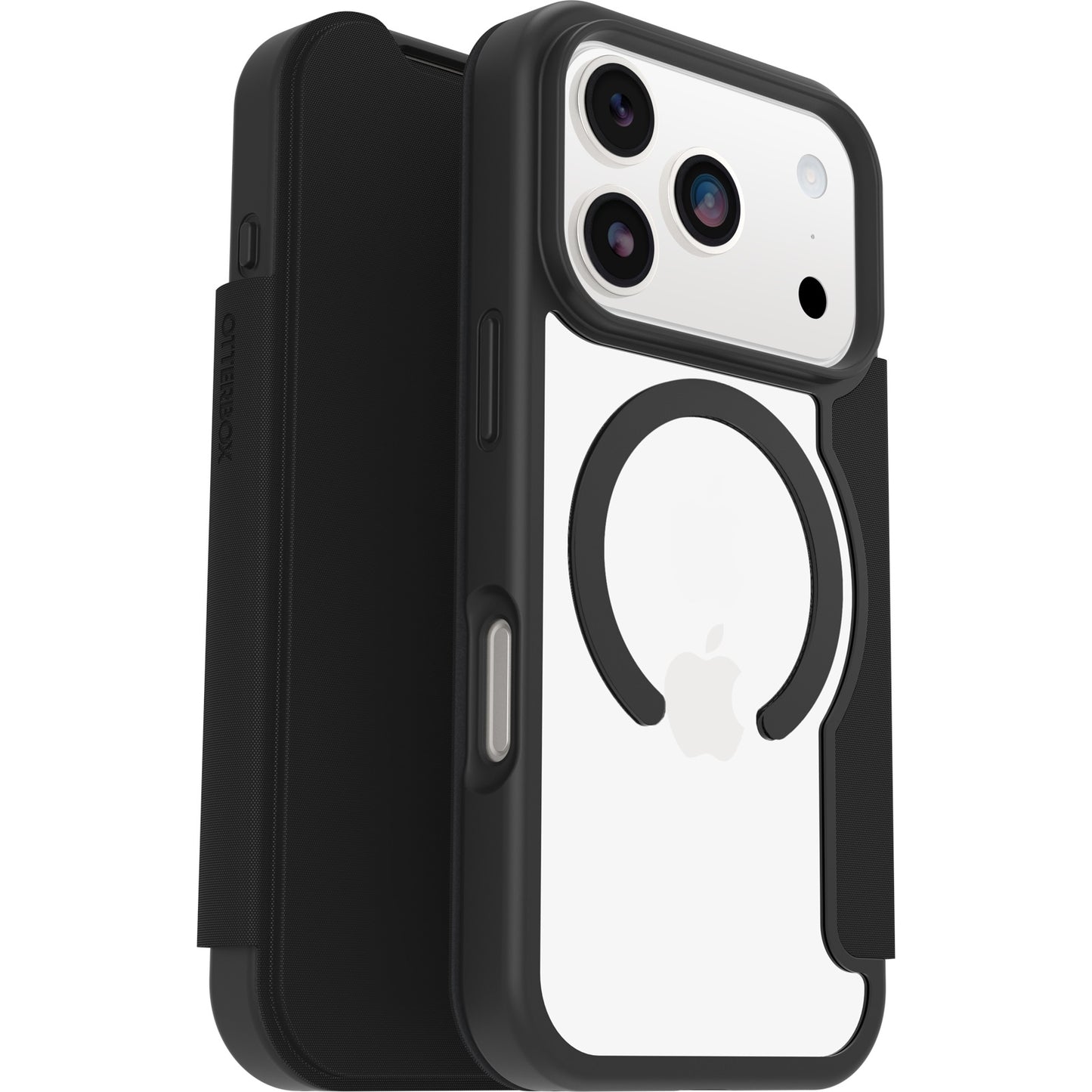 OtterBox React Folio MagSafe Apple iPhone 17 Pro Max (6.9') Case Black Crystal (Clear/Black) - (77-98589), DROP+ Military Standard, 7 Years Warranty 77-98589