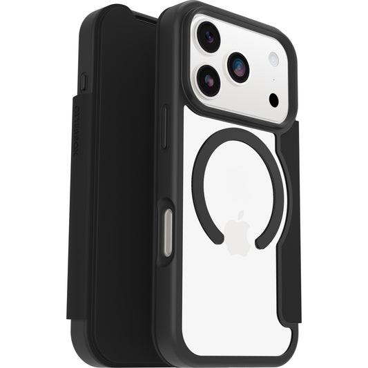 OtterBox React Folio MagSafe Apple iPhone 17 Pro Max (6.9') Case Black Crystal (Clear/Black) - (77-98589), DROP+ Military Standard, 7 Years Warranty 77-98589