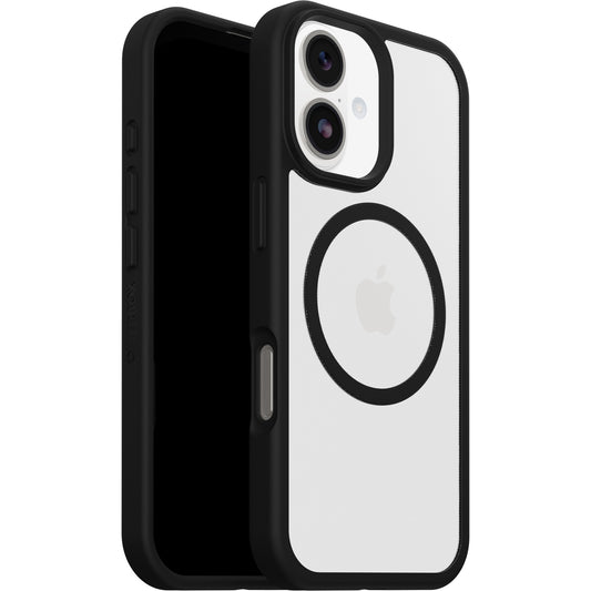 OtterBox React MagSafe Apple iPhone 17 (6.3') Case Black Crystal (Clear/Black) - (77-98591), DROP+ Military Standard, Raised Edges, 7 Years Warranty 77-98591