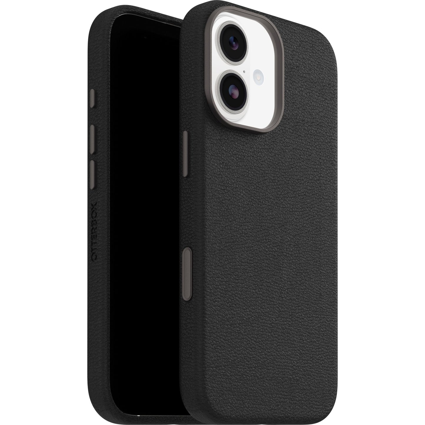 OtterBox Symmetry Cactus Leather MagSafe Apple iPhone 17 (6.3') Case Noir Ash (Black) - (77-99013), DROP+ 3X Military Standard, 7 Years Warranty 77-99013