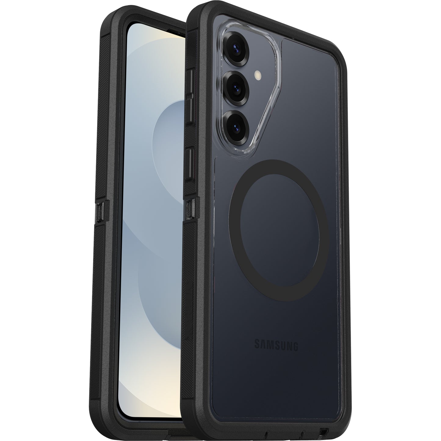 OtterBox Defender Pro XT Clear Samsung Galaxy S26+ 5G (6.7') Case Dark Side (Clear/Black) - (77-99897), DROP+ 7X Military Standard, 7 Years Warranty 77-99897