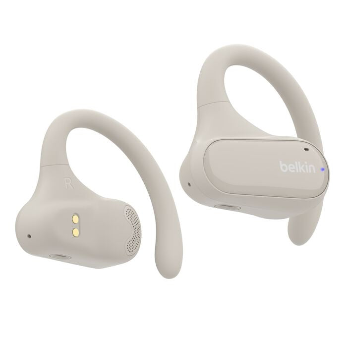 Belkin SoundForm ClearFit New Open-Ear Wireless Earbuds - White (AUC013btSA), Fast Charge, IPX5-Rated, Multipoint Technology, 2 Years Warranty AUC013btSA