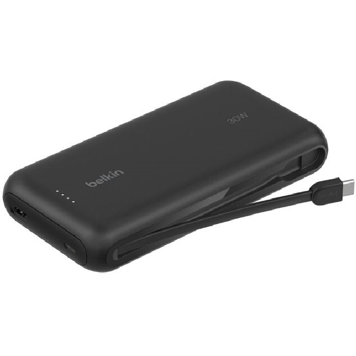 Belkin BoostCharge 20K mAh Power Bank With Integrated USB-C Cable - Black (BPB024FQBK), 30W PD, 2xUSB-C, 1x USB-A, CEW $2, 500, 2 Years Warranty BPB024FQBK