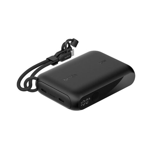 Belkin BoostCharge 10K mAh Power Bank with Display + USB-C to USB-C Cable 60W (15CM) - Black (BPB027fqBK), 20W, 2x USB-C Ports, 2 Years Warranty BPB027fqBK