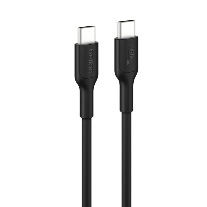 Belkin BoostCharge USB-C to USB-C Cable (1M) - Black (CAB023FQ1MBK), 3A/60W, 480Mbps, 300K+ Bends, Apple iPhone, USB-IF Certified, 2 Years Warranty CAB023FQ1MBK