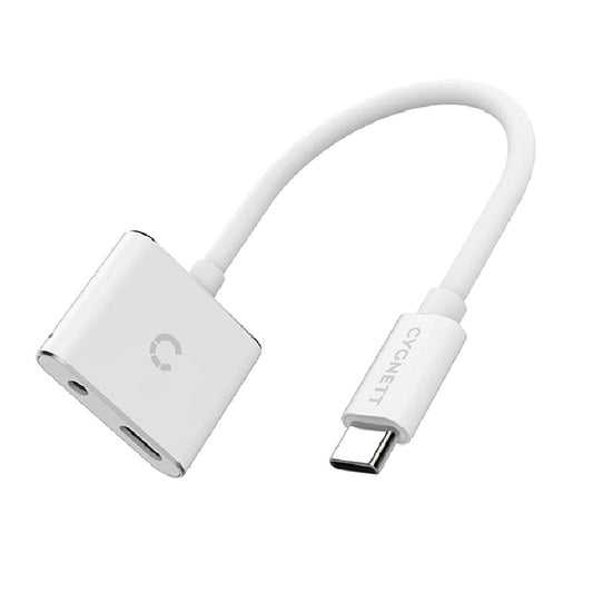 Cygnett Essentials USB-C to 3.5MM Audio & USB-C Female Fast Charge Adapter - White (CY2866PCCPD), Wide- Ranging compatibility CY2866PCCPD