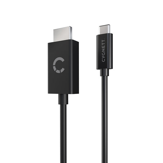 Cygnett Unite USB-C to HDMI Cable (1.8M) - Black (CY3305HDMIC), Support 4K/60hz, Extend from Laptop/Tablet/Phone to HDMI TV/Monitor/Projector, 2 Yr. WTY. CY3305HDMIC