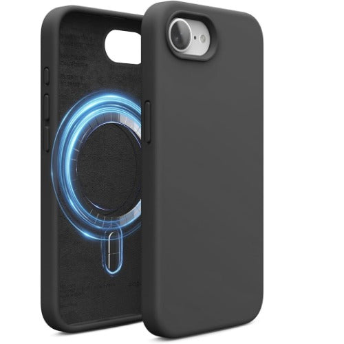 USP Apple iPhone 17e / iPhone 16e (6.1') Silicon Case Black with Magsafe - Shockproof, Raised Edges, Anti-Slip, 5 Years Warranty CSWMBI16E