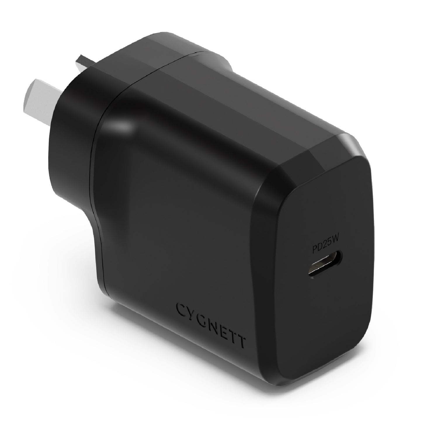 Cygnett PowerPlus 25W USB-C PD Fast Wall Charger-Black(CY4735PDWCH), Palm-Size, Portable, Best for iPhone, Samsung's PPS & USB-C Devices, 2 Years Warranty CY4735PDWCH