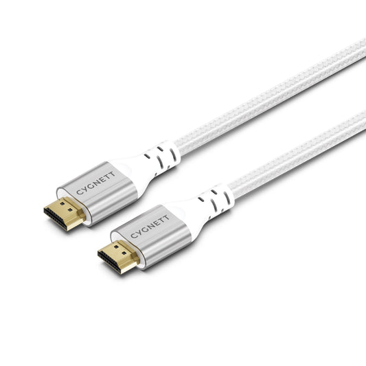 Cygnett Unite 8K HDMI to HDMI Cable (1.5M) - White (CY4864CYHDC), Braided, Supports 8k (60Hz) & 4k (120Hz), Flexible Materials, 48Gbps Bandwidth CY4864CYHDC