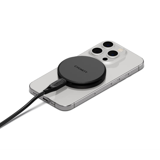 Cygnett ChargePuck Qi2 15W Fast Wireless Charger -Black(CY5061CCRGP), Compact & Lightweight, 1.2M USB-C Cable, Perfect for Travel, 2 Years Warranty CY5061CCRGP