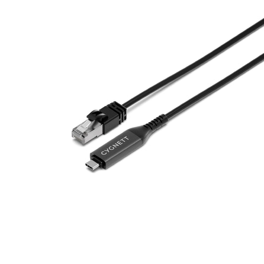 Cygnett Unite USB-C to RJ45 Gigabit Ethernet Cable 1m - Black (CY5505PCCCE), 1Gbps, USB 3.2 Gen 1, USB 2.0, Universal Compatibility, 2 Years Warranty CY5505PCCCE