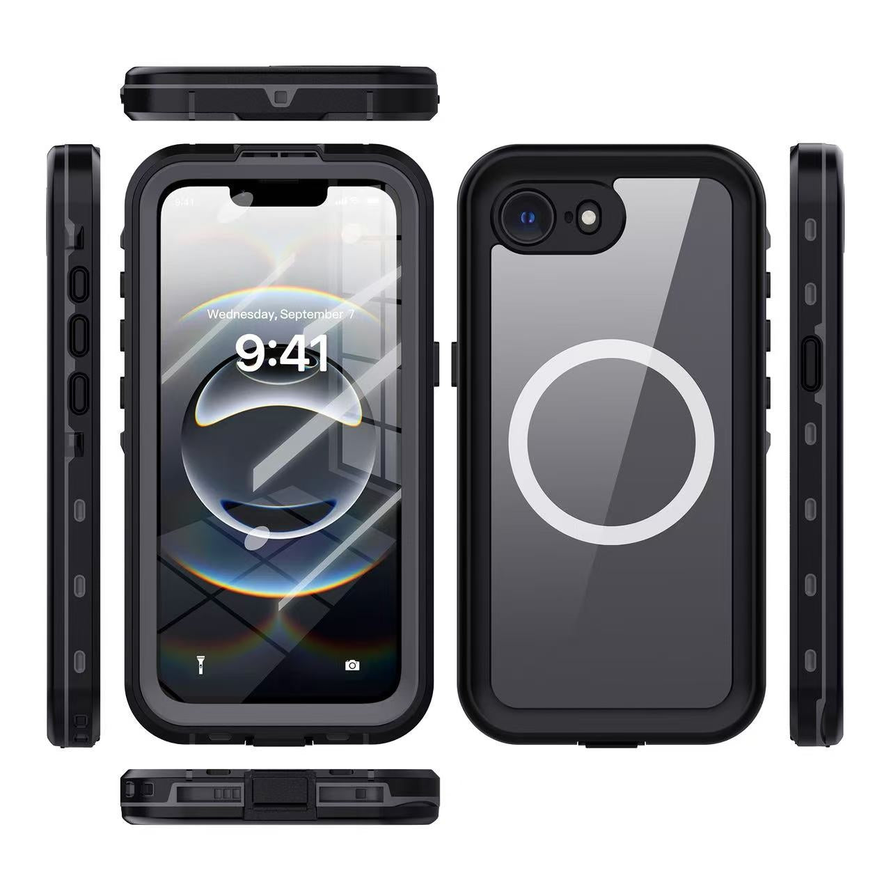 USP Apple iPhone 16e 5G (6.1') WaterProof Case Black - DROP+ Military Standard, Waterproof, Shockproof, DustProof, Touch Sensitivity, 3 Year Warranty HDTWPI16E
