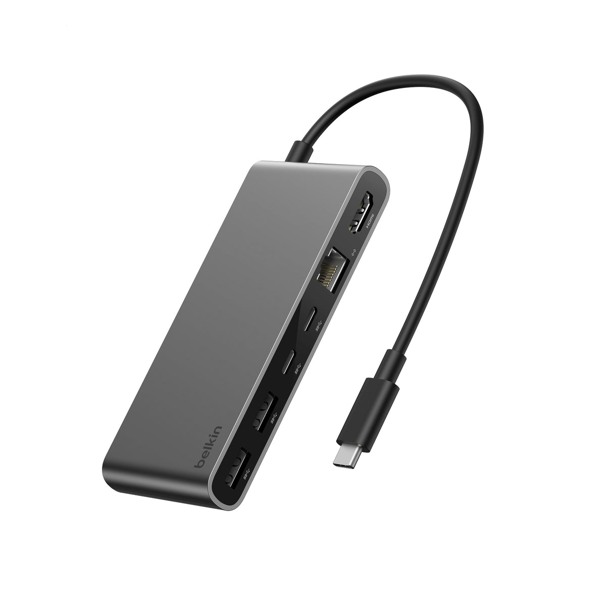 Belkin Connect 8-Port USB-C Hub with 2.5Gb Ethernet - (INC024fqSGY), 100W PD, 10Gbps, 4K@60Hz, 2xUSB-A, 1xUSB-C, 1x HDMI, 1x MicroSD/SD, 2 Years Warranty INC024fqSGY