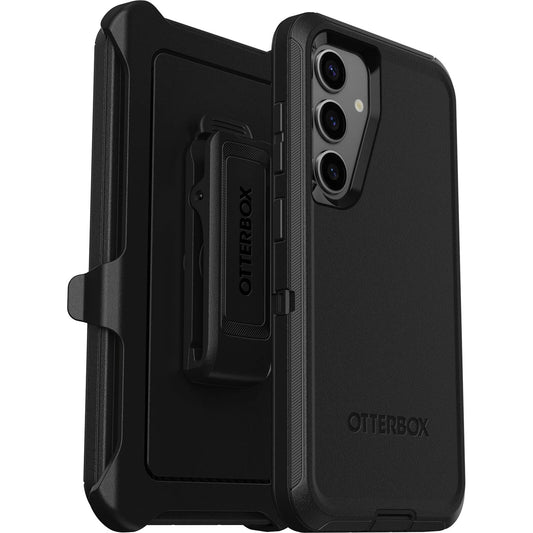 OtterBox Defender Samsung Galaxy S24 5G (6.2') Case Black - (77-94480), DROP+ 5X Military Standard, Included Holster, Wireless Charging Compatible 77-94480