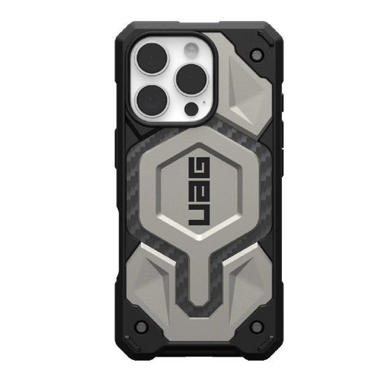 UAG Monarch Pro Apple iPhone 16 Pro Max (6.9') Rugged Case - Titanium (114457113636), 25ft. Drop Protection(7.6M), Built-in Magnet for MagSafe 114457113636