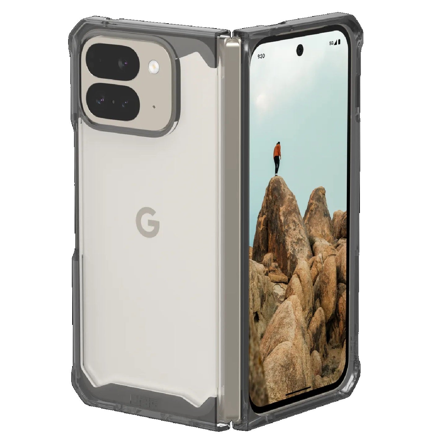 UAG Plyo Google Pixel 9 Pro Fold Rugged Case - Ash (614459113131), 16 ft. Drop Protection (4.8M), Air-soft Corners, Wireless charging compatible 614459113131