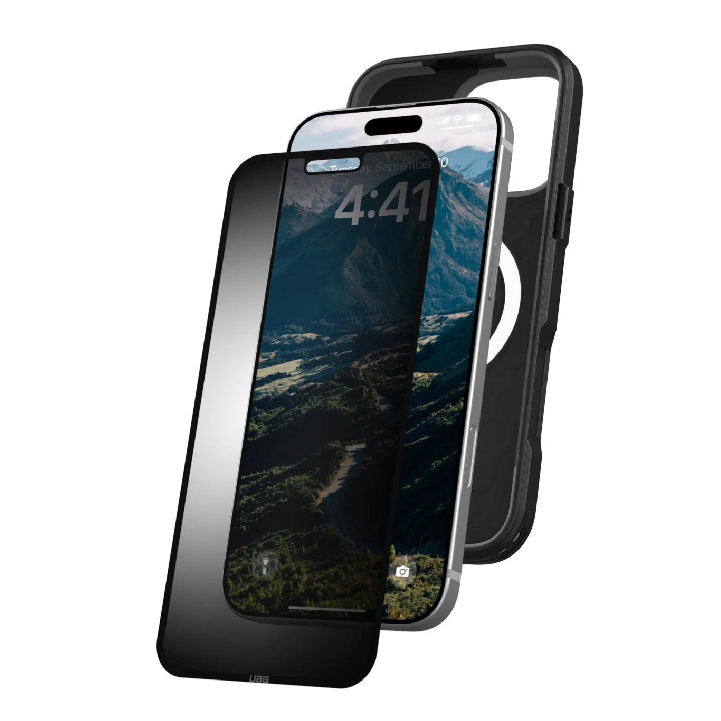 UAG Removable Privacy Apple iPhone 16/ iPhone 15 (6.1') Screen Protector - Glass - Tint (14437011NA), Anti-Glare, Recyclable, 1 Year Warranty 14437011NA