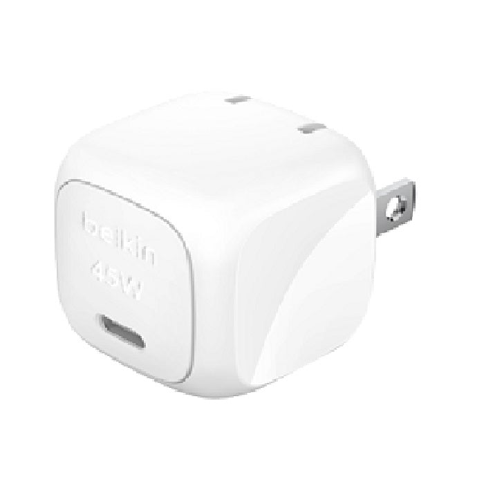 Belkin BoostCharge Compact 45W USB-C PD 3.1 Wall Charger + USB-C to USB-C Cable 60W (1M) - White (WCA013au1MWH-B6), Safe & Efficient, 2 Years Warranty WCA013au1MWH-B6