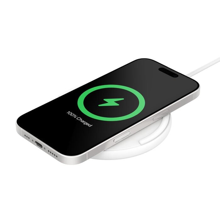 Belkin BoostCharge Wireless Charging Pad + USB-C to USB-C Cable (1.5M) - White (WIA012fqWH), 15W, LED Indicator, Apple iPhone, Samsung.2 Years Warranty WIA012fqWH