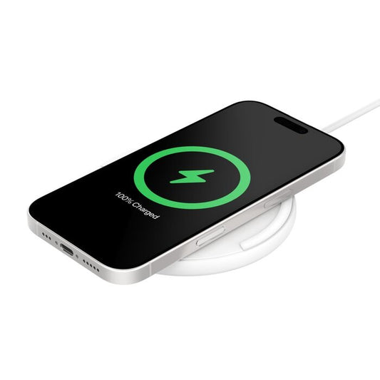Belkin BoostCharge Wireless Charging Pad + USB-C to USB-C Cable (1.5M) - White (WIA012fqWH), 15W, LED Indicator, Apple iPhone, Samsung.2 Years Warranty WIA012fqWH