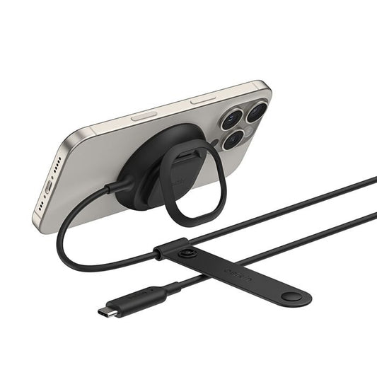 Belkin UltraCharge Magnetic Wireless Charger With Qi2 + 36W Wall Charger + Tethered USB-C Cable (2M) - Black (WIA013auBK), 25W, 2 Years Warranty WIA013auBK